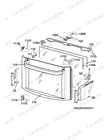 Взрыв-схема плиты (духовки) Electrolux EKC60760X 400V - Схема узла H10 Main Oven Door (large)